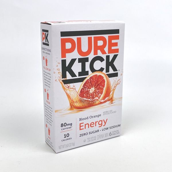 Pure Kick Blood Orange Energy Zero Sugar Drink Mix Sugar Free 6 Count