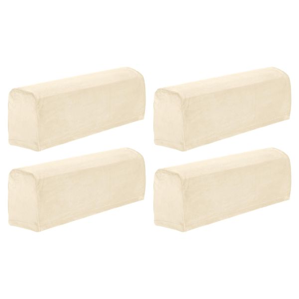 sourcing map 4 Pcs Sofa Armrest Covers Stretch Couch Armrest Cover for Chairs Sofas Couch Arm, Scratch-Resistant Sofa Arm Cover, Beige