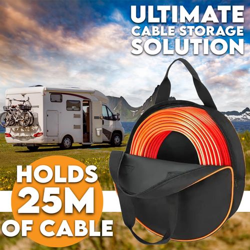 Xtremeauto Camping Cable Organiser Bag - Hook Up Cable Storage Bag, Campervan Caravan Hook-Up Lead Organiser Case, for Hose & Electrical Cable Campervan Storage Bag 1680D Waterproof Storage Bag