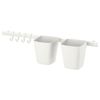 SUNNERSTA Rail with 4 Hooks & 2 Trinkets - White 104.551.51