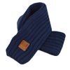 AiSi Kids Solid Color Soft Warm Knitted Scarf,Navy Blue