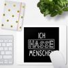 JUNIWORDS Mouse Mat with German Text "I Hate People" Black