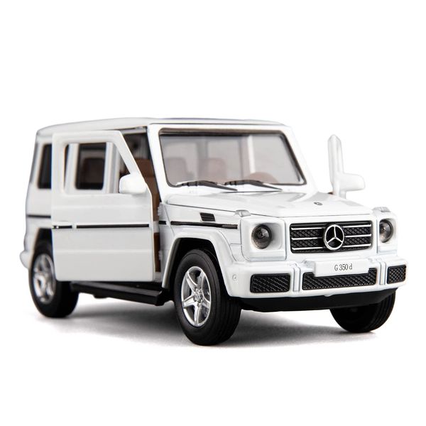 Diecast Model Cars Toy Cars, Benz G350 AMG 1:32 Scale Alloy Pull Back Toy Car with Sound and Light Toy for Girls and Boys Kids Toys (White)