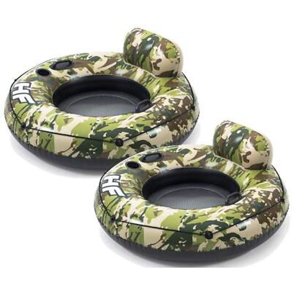 2 Pack Hydro Force Camo Cruiser 53" Inflatable River Lake Pool Tube Float