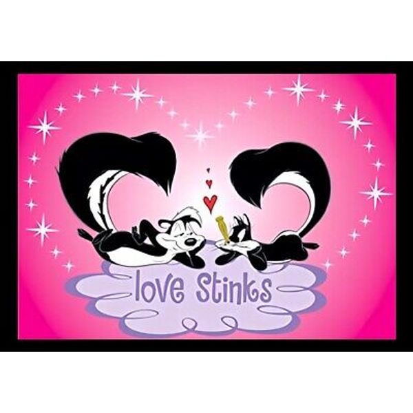 Love Stinks Floating Hearts Pepe Le Pew  -MAGNET