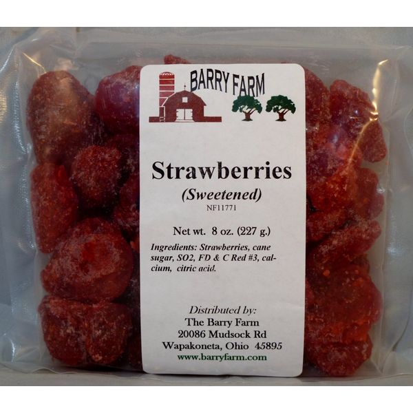 OliveNation Dried Strawberries, All Natural Sun-Dried Berries with No Artificial Preservatives - 8 ounces