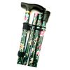 Bargain House GREEN FLORAL LIGHTWEIGHT FOLDING WALKING STICK