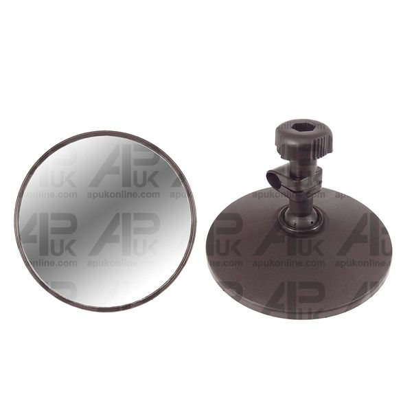 Trailer Mirror Head Flat 125mm Diameter Tractor Digger Blind Spot Rear Hitch