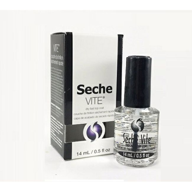 Seche Top Coat Super Quick Drying Seche Vite 14ml Seche Vite Quick Drying Self Nail Seche Vite Nail Pedicure Manicure New Bottle with Box Brand New  [Gift Search]