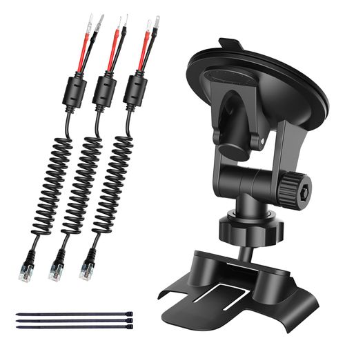 Radar Detector Mount Kit – Super Strong Suction Cup Windshield Holder + Magnetic Ring Power Cord with Inline Fuse, Rearview Mirror Plug & Elastic Cable – Easy Install, No-Slip(for Valentine V1 Radar)