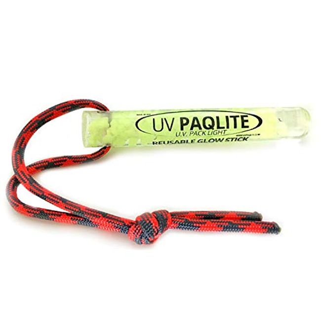 Glow in the Dark Glow Stick UV PAQLITE 4" Logo 10" H x 1.6" Diameter Keychain