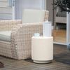 Round Side Table, End Table with 4 Adjustable Feet, Light Yellow