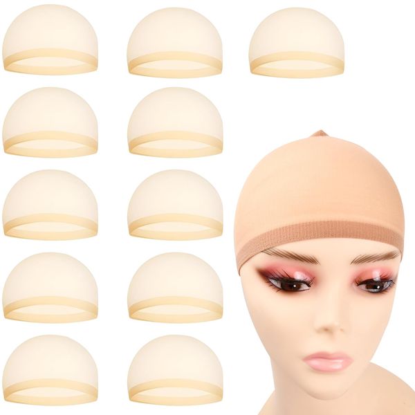 Pinsheng Perücke Kappen 12 Stück Haarnetz Perücke Set Nylon Ultra Dünne Wig Caps Unterziehhaube Perückenkappe Haarnetz Perücke Kappen Dehnbare Elastische Atmungsaktive