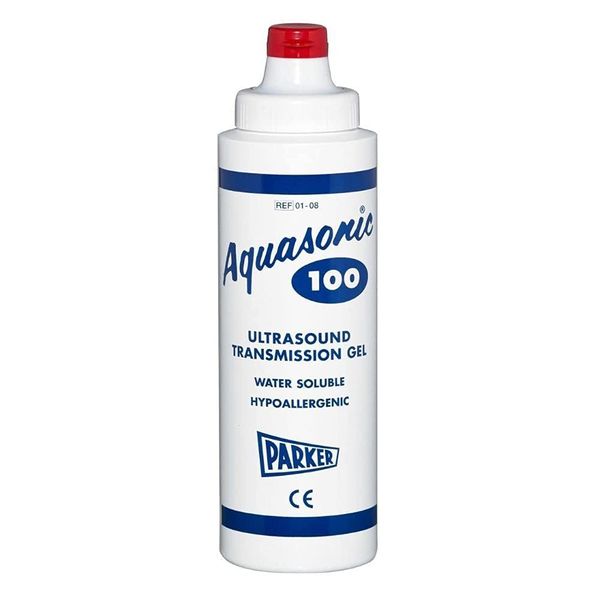 Parker Aqua Sonic 100 Ultrasound Gel, Ultrasonic Transmission Gel, Water Soluble Hypoallergenic Bacteriostatic, Non-Sensitising Gel for Therapeutic Medical Ultrasound and Beauty Application, 250ml