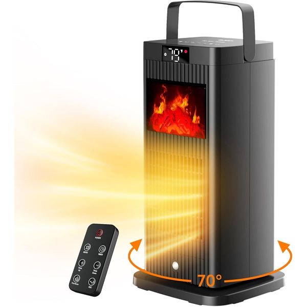 2024 New Version Space Heater, Portable Space Heater with Fireplace Flame Effect