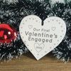 Our First Valentines Engaged Gift Personalised Engraved Heart Gift For Couple Keepsake