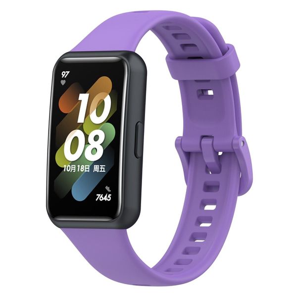 Panda Bobo For Huawei Band 7 (LEA-B19) Replacement Silicone Sport Watch band Strap (Purple)