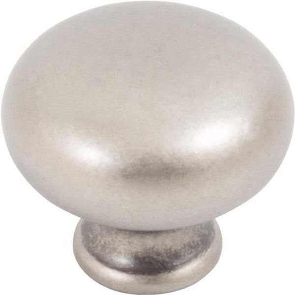 Round Cabinet Knob, 1-1/4 Inches, Weathered Nickel by Stone Harbor Hardware