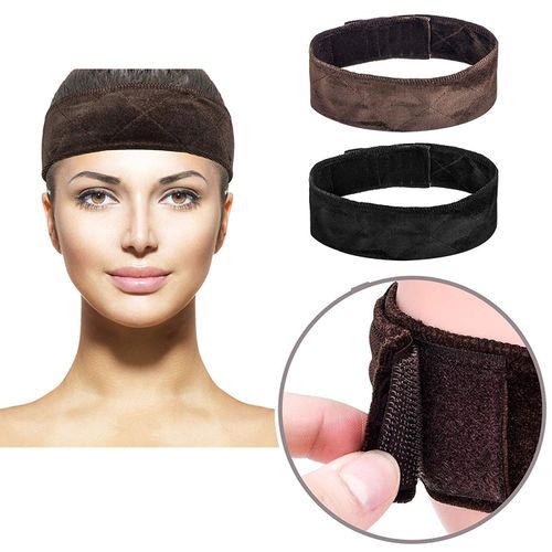 3pcs Velvet Wig Grip Headband Comfort Head Hair Band For Women Elastic Adjustable Hair Fasterner Gift for Mothers - Non Slip, Keeps Wig Secured Prevents Headaches Hair Loss, Cream + Brown + Black