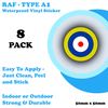 8 Pack - RAF Roundel Decals - Model Stickers - British Royal Air Force