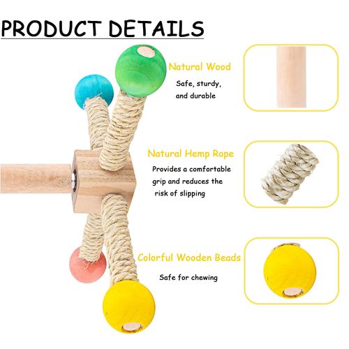 WEWAYKGJ Rotating Bird Perches Toy, 360° Interactive Spinning Parrot Toys Bird Wooden Stand Cage Accessory for Cockatiels Lovebirds Conures Budgies Small Birds to Expend Energy