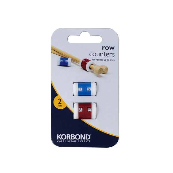 Korbond 2-Piece Row Counters in Different Sizes, Red, 8mm