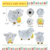 DolliBu Super Soft Fluffy White Sheep with Yellow Easter Egg Plush - 11.5 Inch