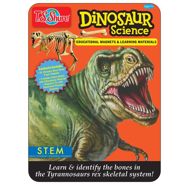 T.S. Shure Dinosaur Science & Anatomy Educational Magnets Tin