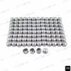HTTMT MT247-025- 100 Piece Chrome 1/4" Allen Socket Bolt Cap Dress Kit Compatible with Misc Hardware
