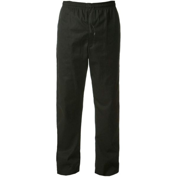 FUSION Chef's Trouser Elasticated Waist Drawstring Adjustable Pockets Professional Kitchen XXL Black