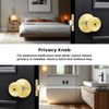 GOBEKOR 1 Pack Privacy Door Knobs Polished Brass Keyless Interior Door Knobs Bed and Bath Tulip Door Knob with Lock Privacy Knob