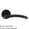Pair Matt Black Door Handle Flat Arched Style Lever On Round Rose Concealed Fix