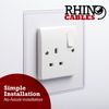 rhinocables Finger Plate Surround for Single Light Switch faceplate or Electrical Plug Socket White Plastic (8)