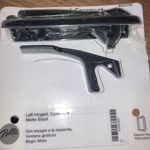 Pella Casement Window Hardware Crank  Lock  Deep V Black Left Hinge