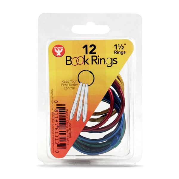 Hygloss Products, Inc 61313 Hygloss Products Book Rings, 1 1/2 inch, Assorted Colors