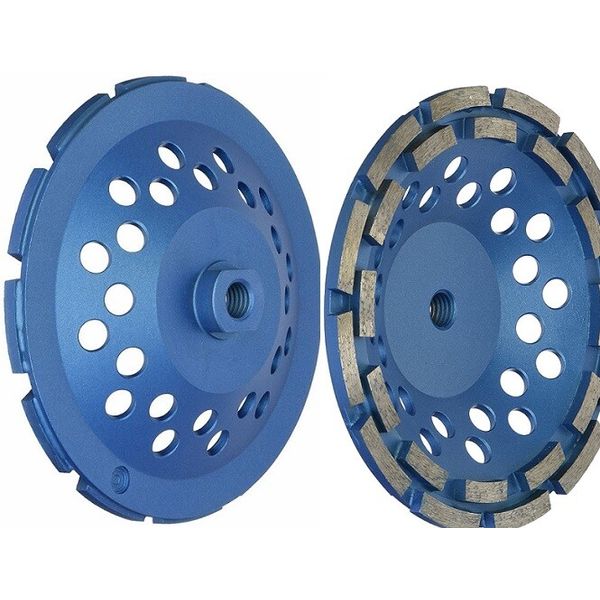 7" Double Row 5/8-11 Thread Concrete Diamond Grinding CUP Wheel Disc Grinder