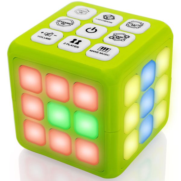 Tevo Cube-it Memory Game Flashing Cube Memory & Brain Game - 7 in 1 Handheld Games For Kids, Electronic Puzzle Games Cube - STEM Toys For Boys & Girls