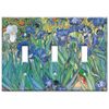 Art Plates - Van Gogh: Irises Switch Plate - Triple Toggle