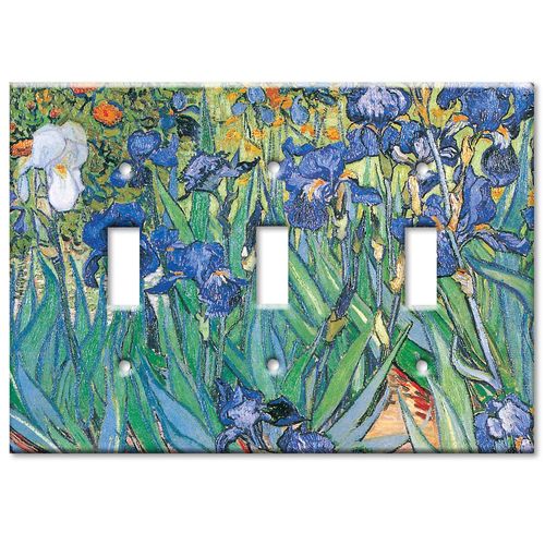 Art Plates - Van Gogh: Irises Switch Plate - Triple Toggle
