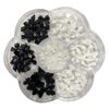 Nail Parts, 3D Bowknot, Semicircular Pearl, Set of 1, Nail Decoration, DIY, Jewelry Parts, Handmade, Decorative Parts, Nail Art, Resin, Deco Parts, Black, White