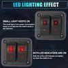 X AUTOHAUX 2Gang Rocker Toggle Switch Panel 5Pin on OFF Pre-Wired with Red LED