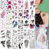 XMASIR 30 Sheets 300 Styles Temporary Tattoos Sticker Butterfly Stickers Purple Violet Lavender Fake Tattoos Temporary For Girl Kids Hand Face Ankle Neck Tatoos Stickers