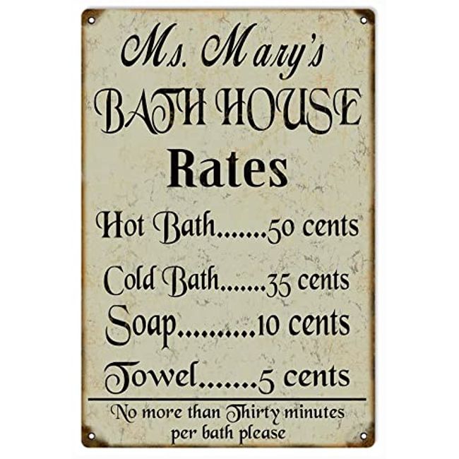 Vintage Ms Marys Bath House Sign