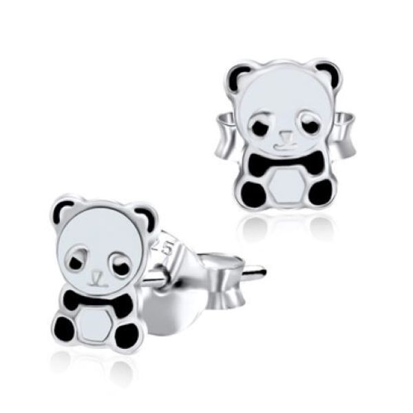 Children's .925 Sterling Silver Panda Earrings