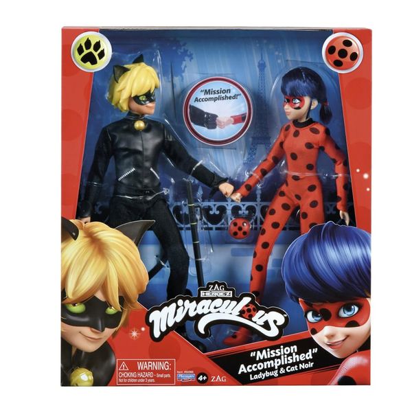 Miraculous Ladybug Mission Accomplished Ladybug & Cat Noir 2-Pack Dolls by Playmates Toys