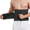 Reian Abdominal Binder for Men – Post-Surgery Support and Core Stability, Adjustable Compression Wrap (Black, Medium)