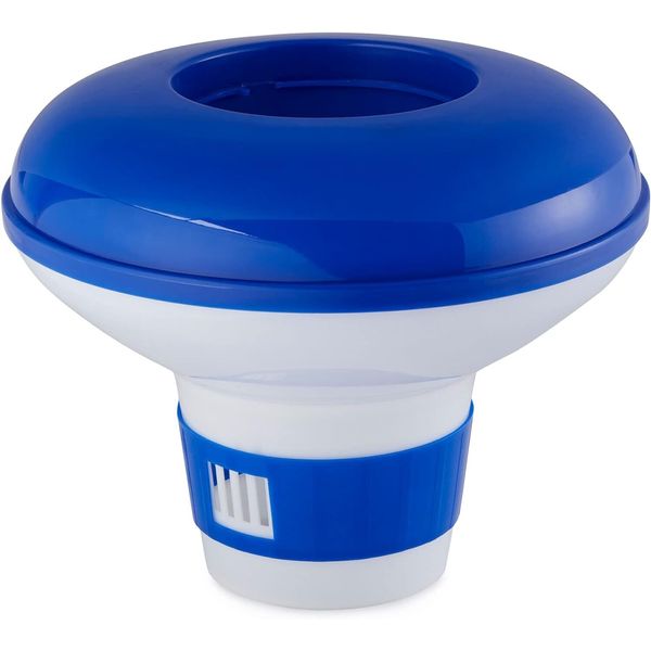Large Capacity Floating Chlorine Dispenser, Blue & White