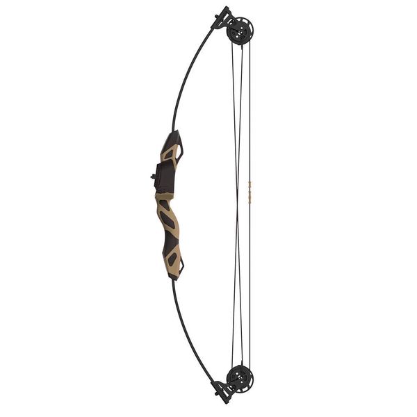 Barnett Vertigo Compound Bow, Youth Bow Ages 7-10, with 2 Junior Arrows, Arrow Rest, Mossy Oak Bottomland Camo