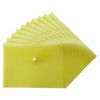CHPL A5 Plastic Wallets with Stud Button [ 100 Pcs ] Translucent Popper Wallets for Document Storage, Filing & Organisation, Folders for Office and School [ Yellow ]