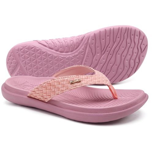 KuaiLu Womens Flip Flops Ladies Yoga Mat Comfortable Walking Thong Sandals with Plantar Fasciitis Arch Support Slip On Indoor Outdoor for Summer, Pink Size 8